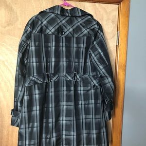 Women’s black and white trench coat